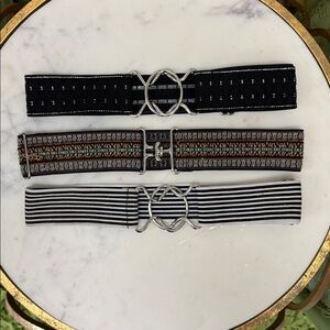Bay Pony Belts equestrian stretchy belts, set of 3, 2”